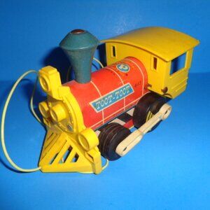 Vintage 1961 Fisher Price Pull Toy Train, Toot- Toot Working.